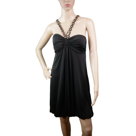 Co-Me Como Dresses & Skirts - Co-me Como Black Gold Sleeveless Mini Dress Size Medium